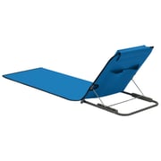 vidaXL Folding Beach Mats 2 pcs Steel and Fabric Blue vidaXL Folding Beach Mats 2 pcs Steel and Fabric Blue