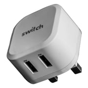 Switch Dual USB Charger With Lightning Cable 1.2m - White