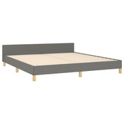 vidaXL Bed Frame with Headboard Dark Grey 180x200 cm 6FT Super King Fabric vidaXL Bed Frame with Headboard Dark Grey 180x200 cm 6FT Super King Fabric