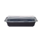 Hotpack Black Base Rectangular Container 28 Oz With Lids 5 Pieces Hotpack Black Base Rectangular Container 28 Oz With Lids 5 Pieces