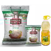 India Gate Basmati Rice, Dubar, 5kg + 1Kg + Sunflower Oil 1.8L India Gate Basmati Rice, Dubar, 5kg + 1Kg + Sunflower Oil 1.8L