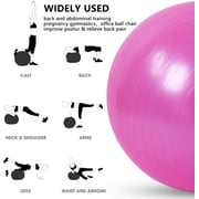 ULTIMAX Yoga Ball, Exercise Ball for Fitness, Balance & Birthing, Anti-Burst Professional Quality Stability, Design Balance Ball Pilates Core and Workout Ball with Quick Pump - 65 cm (Pink)