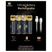 Tuttonica pack of 4 AA Rechargeable battery 1.5v through the type-c cable with 2400mWh battery capacity up tp 1200 times can recharge Tuttonica pack of 4 AA Rechargeable battery 1.5v through the type-c cable with 2400mWh battery capacity up tp 1200 times can recharge