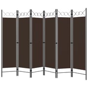 Vidaxl 6-panel Room Divider Brown 240x180 Cm Vidaxl 6-panel Room Divider Brown 240x180 Cm