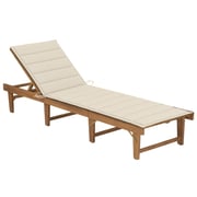 vidaXL Folding Sun Lounger with Cushion Solid Acacia Wood vidaXL Folding Sun Lounger with Cushion Solid Acacia Wood