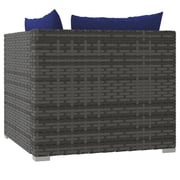 vidaXL 9 Piece Garden Lounge Set with Cushions Poly Rattan Grey vidaXL 9 Piece Garden Lounge Set with Cushions Poly Rattan Grey