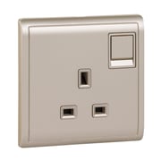 Schneider Electric Pieno 13A 250V 1 Gang Switched Socket, Wine Gold (Model Number - E8215_WG_G1)