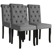 vidaXL Dining Chairs 4 pcs Solid Wood Dark Grey vidaXL Dining Chairs 4 pcs Solid Wood Dark Grey