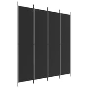 vidaXL 4-Panel Room Divider Black 200x220 cm Fabric vidaXL 4-Panel Room Divider Black 200x220 cm Fabric
