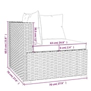 vidaXL 9 Piece Garden Lounge Set with Cushions Grey Poly Rattan vidaXL 9 Piece Garden Lounge Set with Cushions Grey Poly Rattan