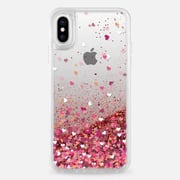 Casetify Glitter Case iPhone Xs/X Rose Gold Confetti Hearts Casetify Glitter Case iPhone Xs/X Rose Gold Confetti Hearts