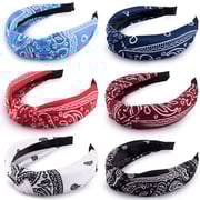 Duufin 6 Pieces Top Knot Headband Paisley Boho Headbands Vintage Cross Knotted Twisted Head Band Wide Hairband For Women And Girls Duufin 6 Pieces Top Knot Headband Paisley Boho Headbands Vintage Cross Knotted Twisted Head Band Wide Hairband For Women And Girls
