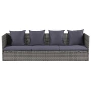 Vidaxl Garden Bed Grey 200x60 Cm Poly Rattan Vidaxl Garden Bed Grey 200x60 Cm Poly Rattan