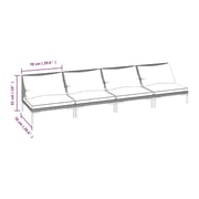 vidaXL 4 Piece Garden Lounge Set with Cushions Poly Rattan Dark Grey vidaXL 4 Piece Garden Lounge Set with Cushions Poly Rattan Dark Grey