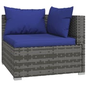 vidaXL 9 Piece Garden Lounge Set with Cushions Grey Poly Rattan vidaXL 9 Piece Garden Lounge Set with Cushions Grey Poly Rattan
