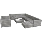 Vidaxl 10 Piece Garden Lounge Set With Cushions Poly Rattan Grey Vidaxl 10 Piece Garden Lounge Set With Cushions Poly Rattan Grey