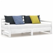 Vidaxl Pull-out Day Bed White Solid Pinewood 2x Vidaxl Pull-out Day Bed White Solid Pinewood 2x
