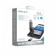 PNY Duo Link 3.0 for Apple devices Cable Design - OTG Flash Drive 64GB Black PNY Duo Link 3.0 for Apple devices Cable Design - OTG Flash Drive 64GB Black