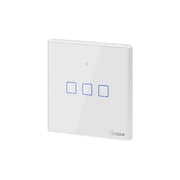 Buy Sonoff T2uk3c Tx Uk Plug 3 Gang Way Glass Panel Wireless Wifi Smart Touch Light Switch White