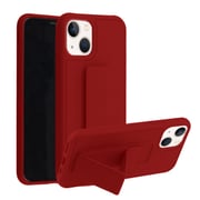 Margoun case for iPhone 14 with Hand Grip Foldable Magnetic Kickstand Wrist Strap Finger Grip Cover 6.1 inch Maroon