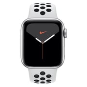 Apple Series 5 GPS + Cellular 44mm Silver Aluminum Case with Nike Sport Band - Pure Platinum/Black Apple Series 5 GPS + Cellular 44mm Silver Aluminum Case with Nike Sport Band - Pure Platinum/Black