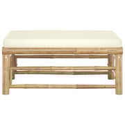 Vidaxl Garden Footrest With Cream White Cushion Bamboo Vidaxl Garden Footrest With Cream White Cushion Bamboo