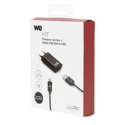 We Home Charger With Twisted Micro USB Cable 1.5 m - Black