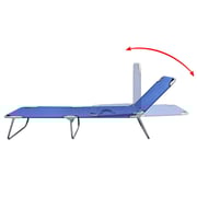 vidaXL Folding Sun Lounger Powder-coated Steel Blue vidaXL Folding Sun Lounger Powder-coated Steel Blue