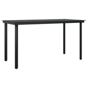 Vidaxl Garden Dining Table Black 140x70x74 Cm Steel And Glass Vidaxl Garden Dining Table Black 140x70x74 Cm Steel And Glass