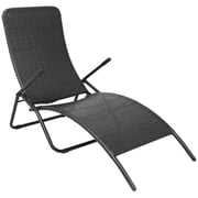 Vidaxl Folding Sun Lounger Poly Rattan Black Vidaxl Folding Sun Lounger Poly Rattan Black
