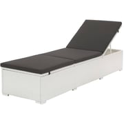 Vidaxl Sun Lounger With Cushion Poly Rattan White Vidaxl Sun Lounger With Cushion Poly Rattan White