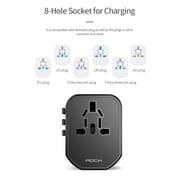 Rock BP-RCC Multi-Universal Travel Adapter + 3 in 1 Cable Black Rock BP-RCC Multi-Universal Travel Adapter + 3 in 1 Cable Black