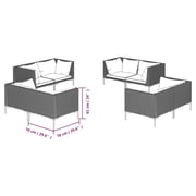 vidaXL 8 Piece Garden Lounge Set with Cushions Poly Rattan Dark Grey vidaXL 8 Piece Garden Lounge Set with Cushions Poly Rattan Dark Grey