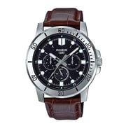 Casio Enticer Brown Leather Men Analog Watch MTP-VD300L-1E