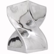 vidaXL Stool/Side Table Twisted Shape Aluminium Silver