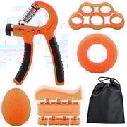 ULTIMAX Hand Grip Strengthener Set 6 PCS Strengthener Kit with Storage Pouch Hand Finger Exerciser Adjustable Hand Gripper 5 Finger Stretcher Hand Therapy Ball Grip Exercise Ring-Orange ULTIMAX Hand Grip Strengthener Set 6 PCS Strengthener Kit with Storage Pouch Hand Finger Exerciser Adjustable Hand Gripper 5 Finger Stretcher Hand Therapy Ball Grip Exercise Ring-Orange