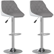 Vidaxl Bar Stools 2 Pcs Grey And White Faux Leather Vidaxl Bar Stools 2 Pcs Grey And White Faux Leather