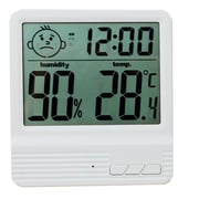 Eklasse Digital Clock, Temperature & Humidity Meter With Calendar White EKTHM01AS Eklasse Digital Clock, Temperature & Humidity Meter With Calendar White EKTHM01AS