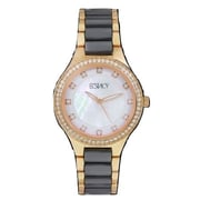 Ecstacy Black/Rose Gold Stainless Steel Analog Watch For Women E9511-KCWM