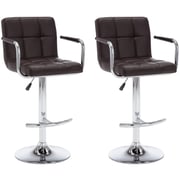 Vidaxl Bar Stools 2 Pcs Brown Faux Leather Vidaxl Bar Stools 2 Pcs Brown Faux Leather