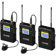 Coopic Uhf Dual-channel Wireless Microphone R1 Receiver And 2-pack T1 Transmitters System Is Intended For Dslr Video And Field Recording Applications