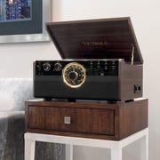 Victrola The Empire Vta-270b 6-in-1 Wood Bluetooth Mid Century Record Player With 3-speed Turntable, Cd, Cassette Player And Radio Music Centre Victrola The Empire Vta-270b 6-in-1 Wood Bluetooth Mid Century Record Player With 3-speed Turntable, Cd, Cassette Player And Radio Music Centre