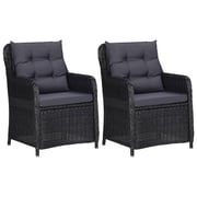 Vidaxl Garden Chairs 2 Pcs With Cushions Poly Rattan Black Vidaxl Garden Chairs 2 Pcs With Cushions Poly Rattan Black