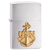 Navy® Brass Anchor Emblem on Chrome Lighter