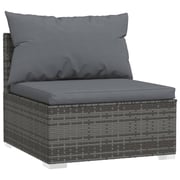 vidaXL 8 Piece Garden Lounge Set with Cushions Grey Poly Rattan vidaXL 8 Piece Garden Lounge Set with Cushions Grey Poly Rattan