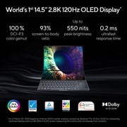 Asus Zenbook Pro 14 Duo OLED UX8402ZE-OLED207W Laptop - Core i7 2.3GHz 16GB 1TB 4GB Win11Home 14.5inch 2.8K Tech Black English/Arabic Keyboard