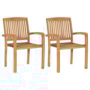 Vidaxl Stacking Garden Dining Chairs 2 Pcs Solid Teak Wood Vidaxl Stacking Garden Dining Chairs 2 Pcs Solid Teak Wood