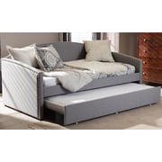 Arched Back Sofa Twin Daybed with roll-out Trundle Guest Bed Daybed with trundle Beige Arched Back Sofa Twin Daybed with roll-out Trundle Guest Bed Daybed with trundle Beige