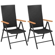 Vidaxl Stackable Garden Chairs 2 Pcs Poly Rattan Black Vidaxl Stackable Garden Chairs 2 Pcs Poly Rattan Black
