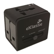 Eklasse Universal Travel Adapter With 2xUSB 5V/2.1A Black EKTA2U03XM Eklasse Universal Travel Adapter With 2xUSB 5V/2.1A Black EKTA2U03XM